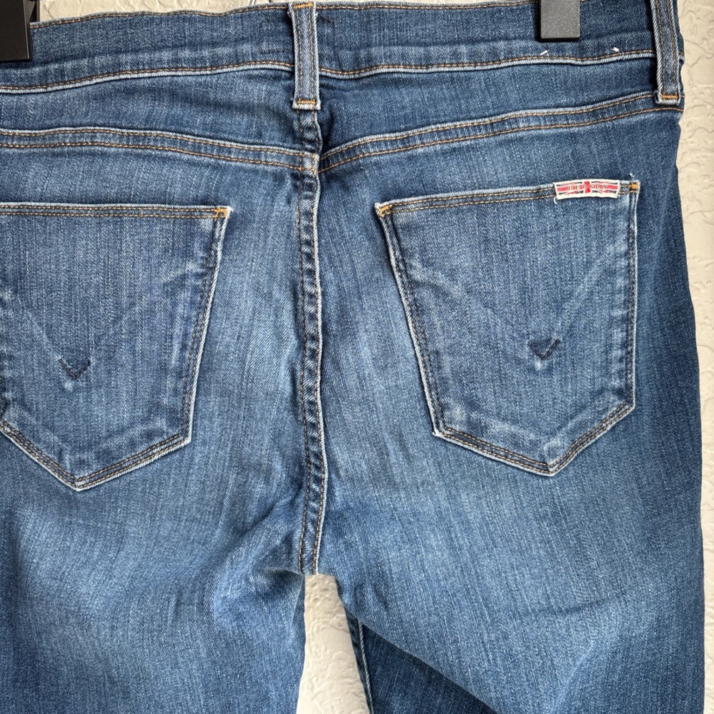 Hudson Womens 29 Super Skinny Crop Jeans Stretch Blue Raw Hem - Picture 5 of 10